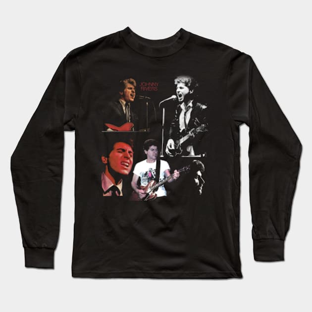 Whiskey-soaked Melodies Johnny Tribute Tees, Rock and Roll Legacy Transformed into Fashion Long Sleeve T-Shirt by berengere pomeroy